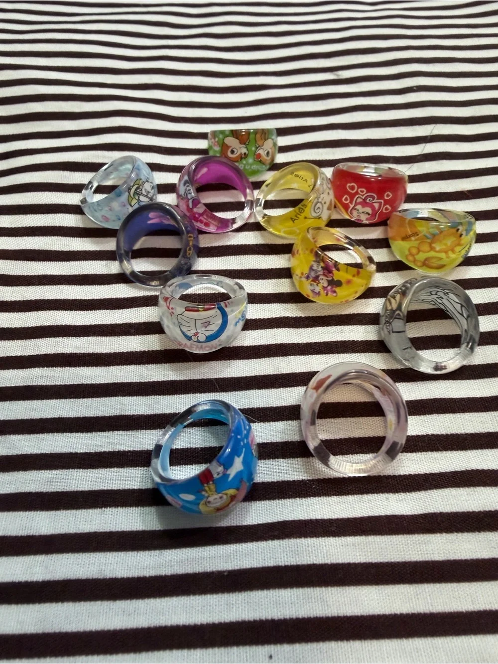 Kids Colorful Cartoon Acrylic Rings - lot